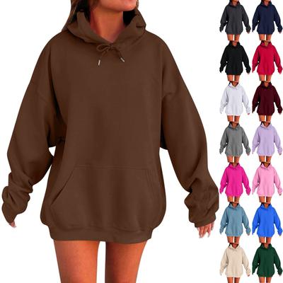 Women's Long Sleeve Oversized Autumn Oversized Drop Shoulder Sleeves Women's Hooded Plush Sweatshirt