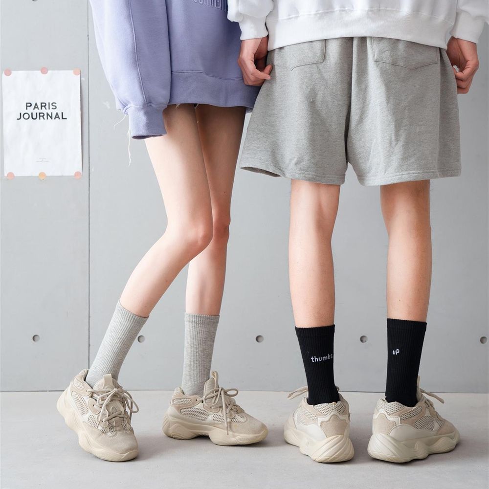 

Носки с полосатой буквой P в студенческом стиле, носки средней длины, спортивные, повседневные, хлопковые носки, мужские, чулочно-носочные изделия серый