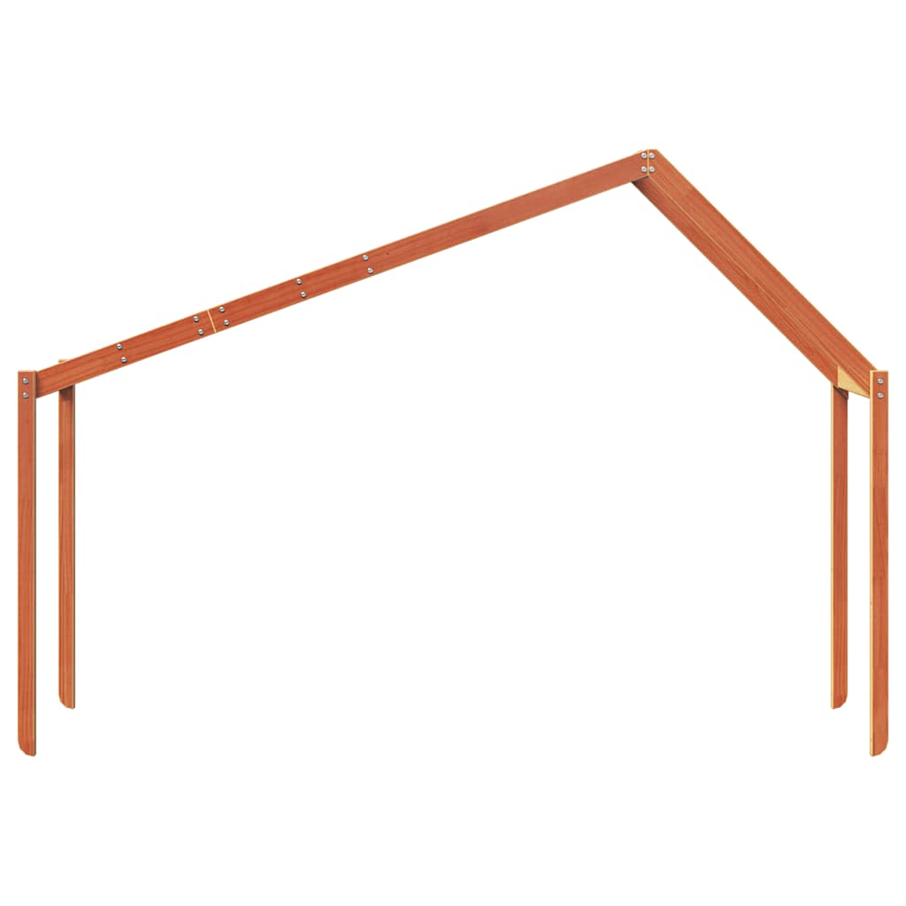 Kids Bed Canopy Wax Brown 203 X 80.5 X 142 Cm Solid Pine Wood