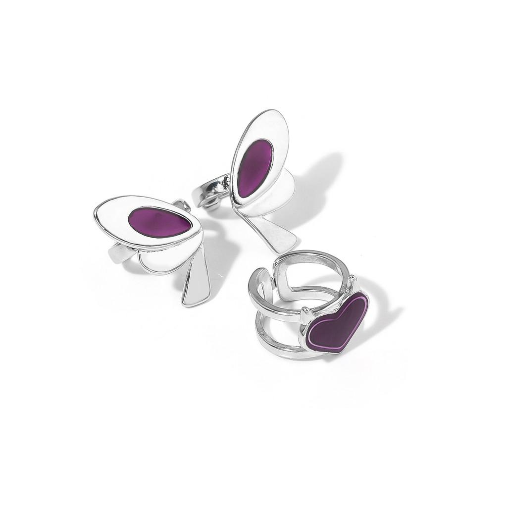 

Кольцо для косплея Clove из игры Valorant, набор, бабочка, сердце, открытое, регулируемые кольца, ювелирные аксессуары, реквизит