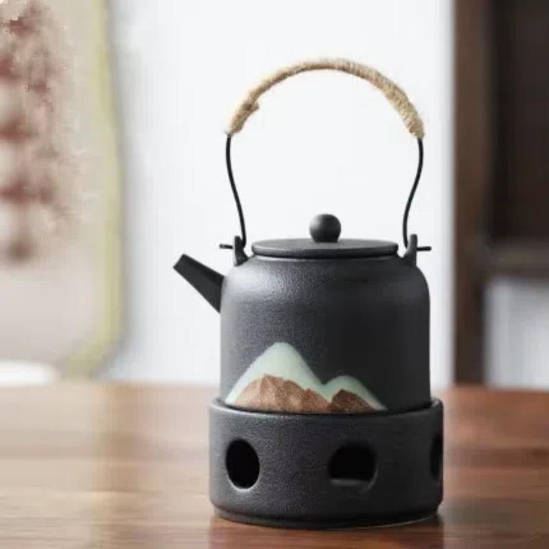 

Японский керамический чайник-грелка – нагревательная свеча для чая и набор для заваривания чая кунг-фу или ароматерапии Set A