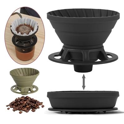 Collapsible Coffee Filter Portable Silicone Coffee Dripp Cup Reusable Coffee Dripper Accessories for V60/Cake Cup Filter Paper