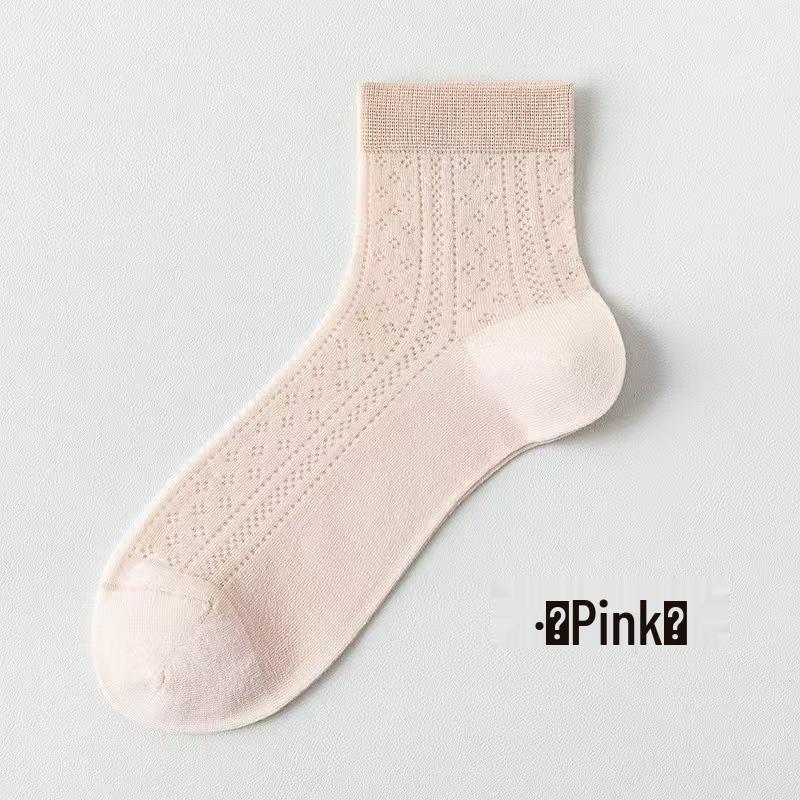 Women's Mulberry Silk Stockings - Summer Thin Mesh, Breathable, Seamless, Mid-Calf Socks for Spring/Autumn, Solid Color.