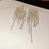 Silver Needle Diamond Retro Fireworks Tassel Earrings Light Luxury Premium Earrings European and American Exaggerated Atmospheric Versatile Earrings