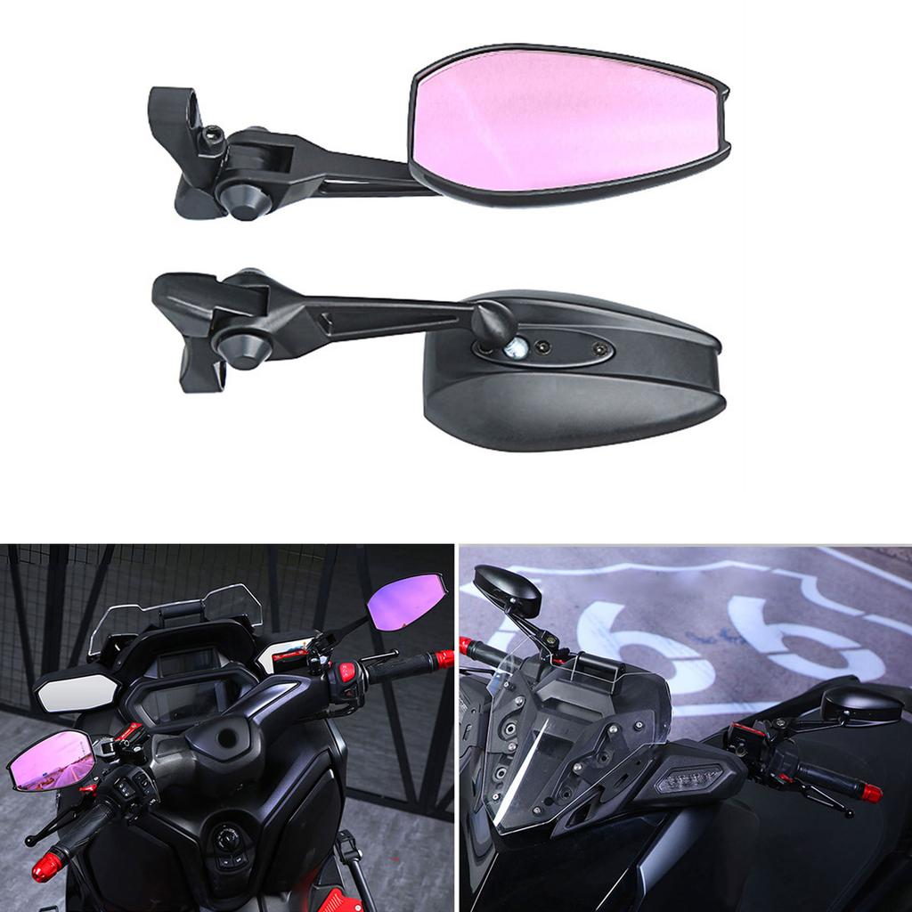 Versatile Motorcycle Scooters Side Mirrors Anti Glares Glass Easy Install Handlebar Mirror Rearview Glass for Night Ridi