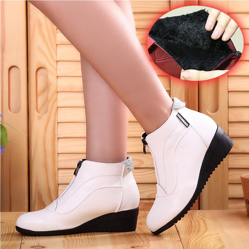 Winter Boots Women Snow Boots Wedge Heels Winter Shoes Women Warm Fur Casual Shoes