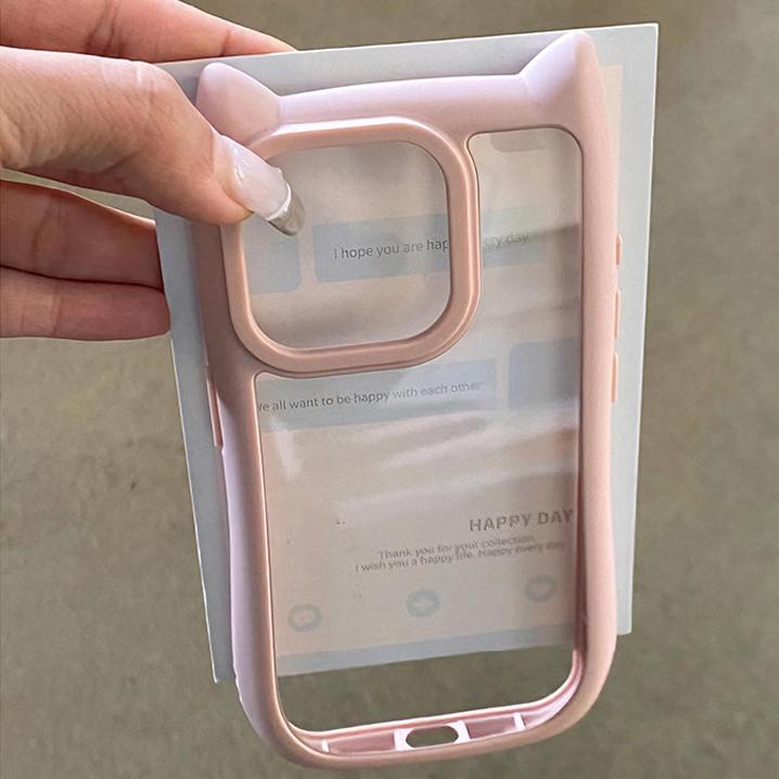 Phone Cases for iPhone 11 13 16 Pro Max iPhone 14 15 Pro Max 12 13 Pro Max 13 Pro 14 Pro Cute Cat Ear Shape Anti-fall Shockproof Wear-resistant