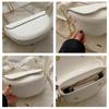 Women's Half-Moon Saddle Bag with Chain Strap - 2025 Spring/Autumn Collection, Crossbody or Single Shoulder Style with Wide Strap
