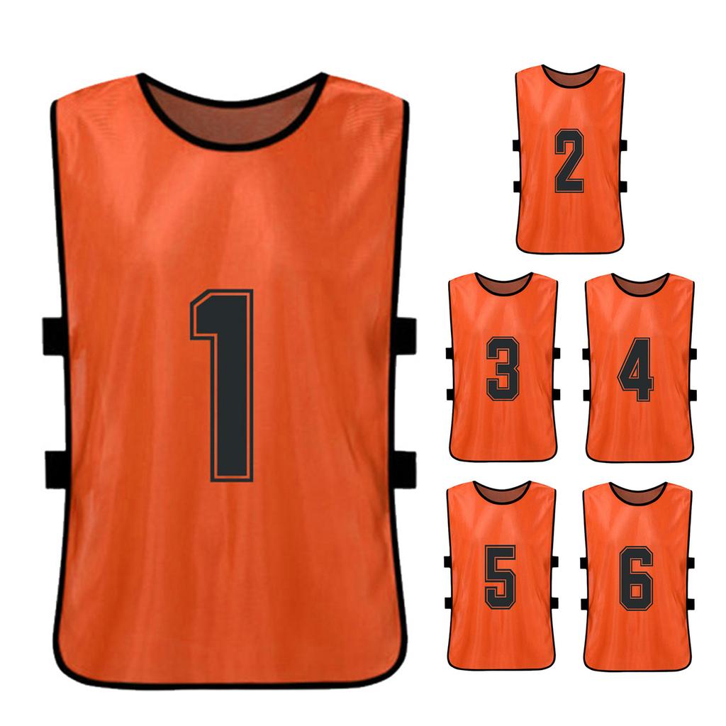 6 STUKS Kinder Voetbal Hesjes Sneldrogende Voetbalshirts Jeugd Sport Scrimmage Basketbal Team Training Genummerde Hesjes