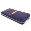 Excellent BALLY SALEN.S Metal Logo Bally Stripe Zip Around Leather Long Wallet Used