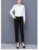 Women's Long Sleeve White Workwear Shirt with Turn-Down Collar