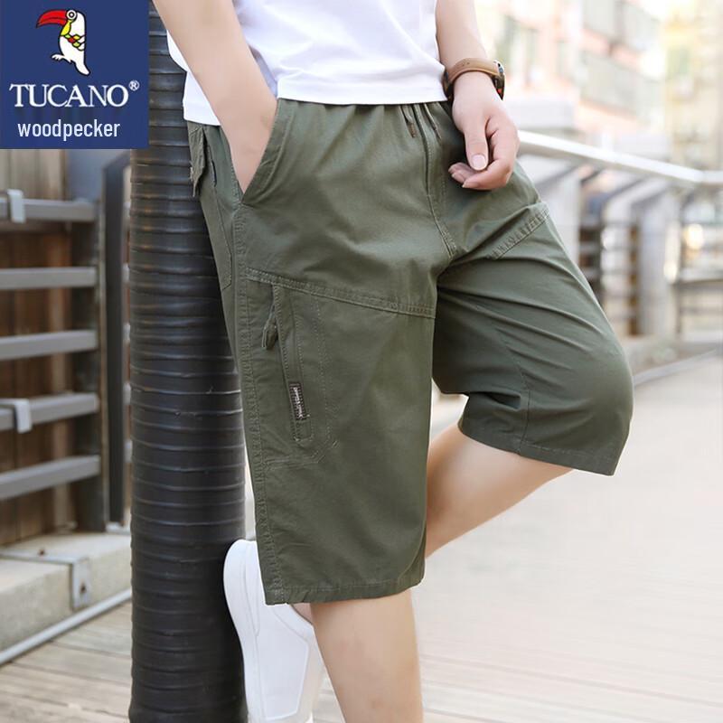 TUCANO Men s Summer Thin Casual Cargo Capri Shorts XL