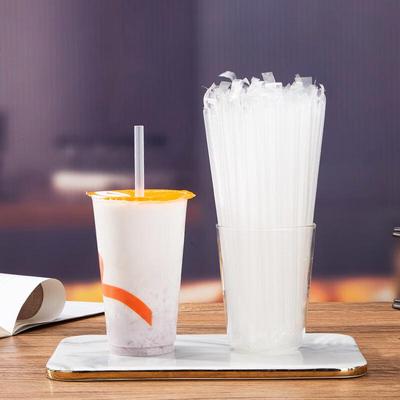 ZISIZ Einzeln verpackte durchsichtige Plastikstrohhalme