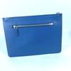 Salvatore Ferragamo Gancini Bag Pouch with Strap Clutch Bag Leather Blue