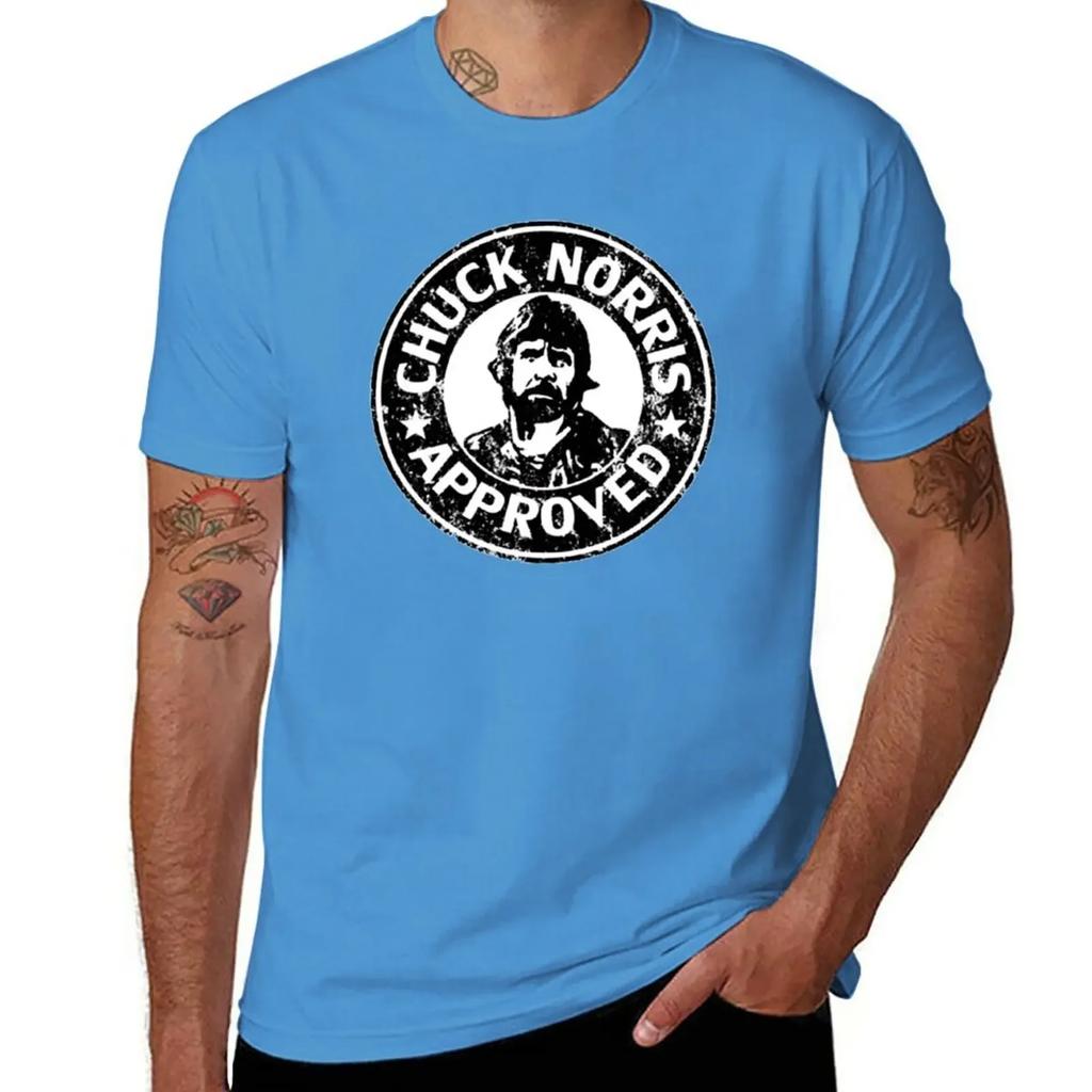 T-shirt Approvata da Chuck Norris magliette nere vestiti kawaii uomo magliette bianche
