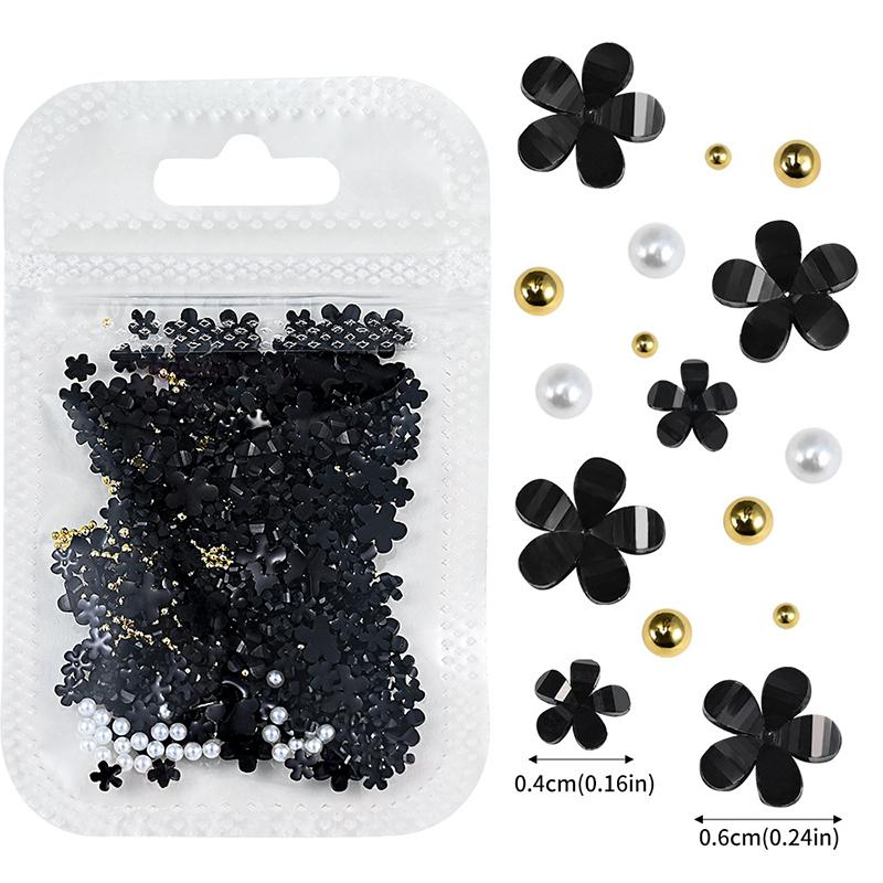 3D Flower Nail Art Decor Charms Set Glitter Rhinestones Mixed Colors Assorted Sizes for DIY Nail Art Party Makeup Use