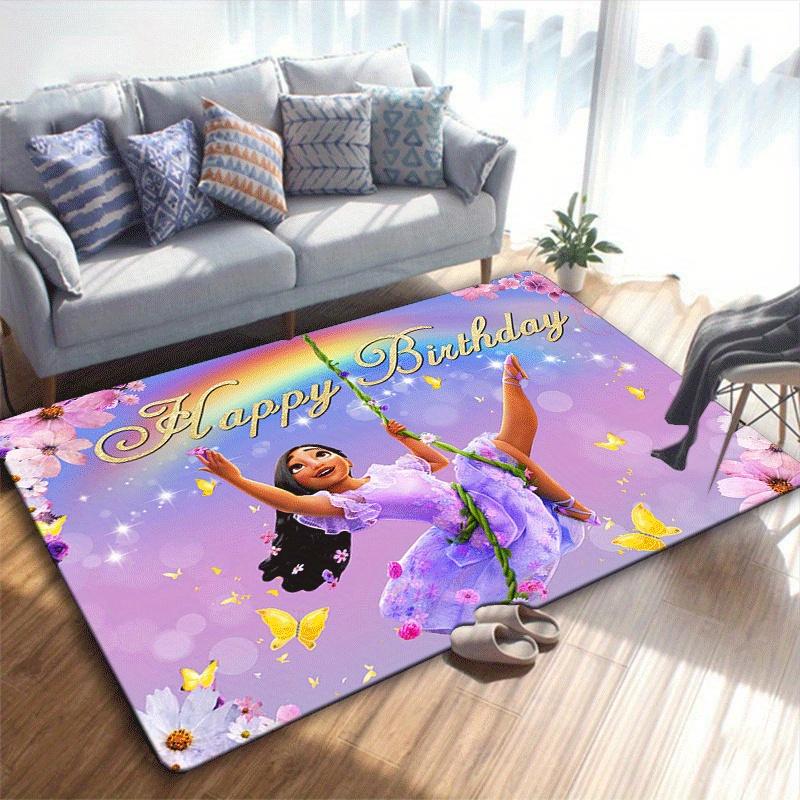 1pc Princess Pattern Area Rug Soft Flannel Floor Mat for Living Room,Office,Bedroom and Carpet
