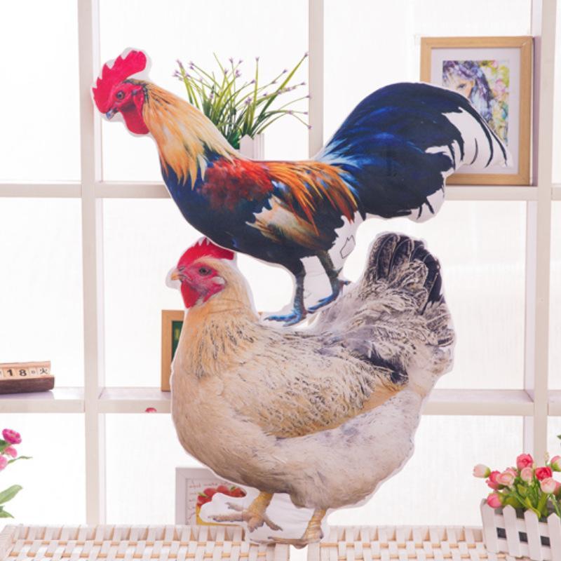 Realistic Rooster Hen Plush Pillow Lifelike 3D Print Soft Fluffy Fabric Stuffed Toy for Home Decor Kids Sleep Companion Gift
