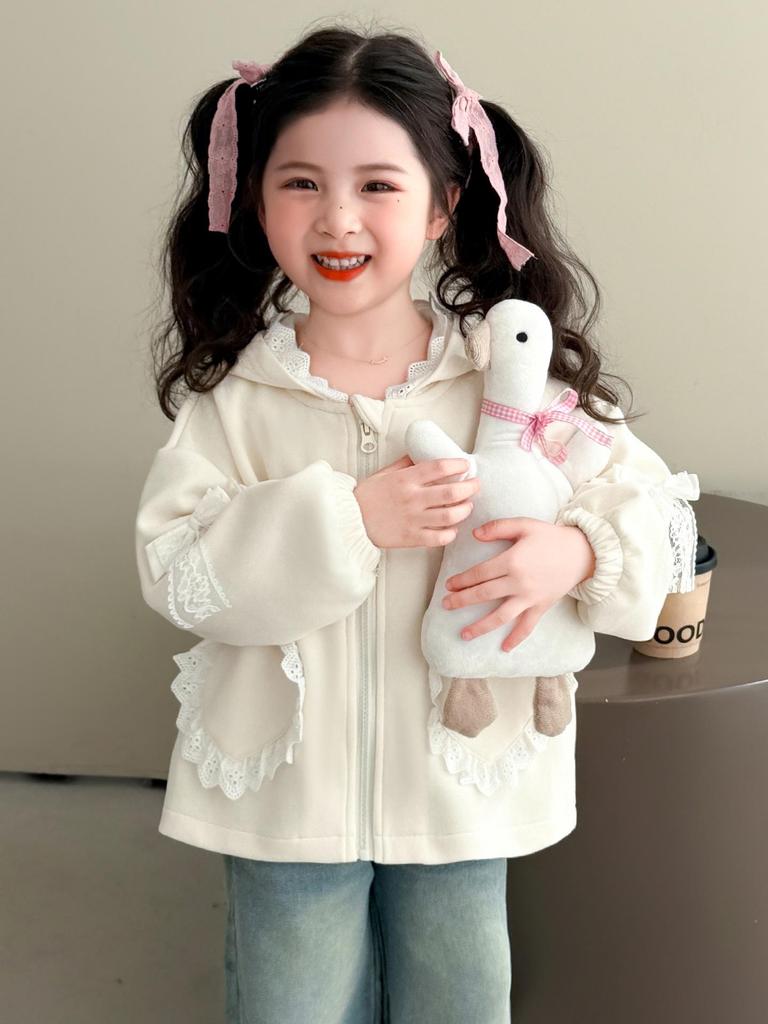 Girls' Fashionable Hooded Jacket, Spring/Autumn 2025 Collection - Trendy Baby Top