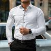 Hot Selling Men's Shirt Gradient Printed Shirt Street Style Lapel Slim Fit Long Sleeved Shirt Business Casual Top