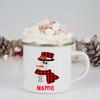 Personalised Creative Enamel Cups Custom Name Mugs Christmas Party Hot Cocoa Chocolate Mugs Winter Drink Milk Cup Kids Xmas Gift