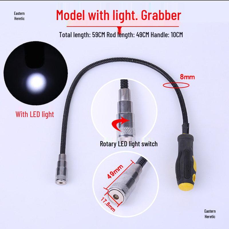 Multi-functional Magnetic Pickup Tool with Bendable Elbow for Car Repair