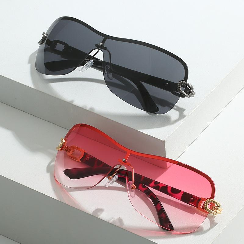 New Women Large Frame Oval Sunglasses Y2k Fashion Sun Glasses UV400 Protection Future Tech Eyewear