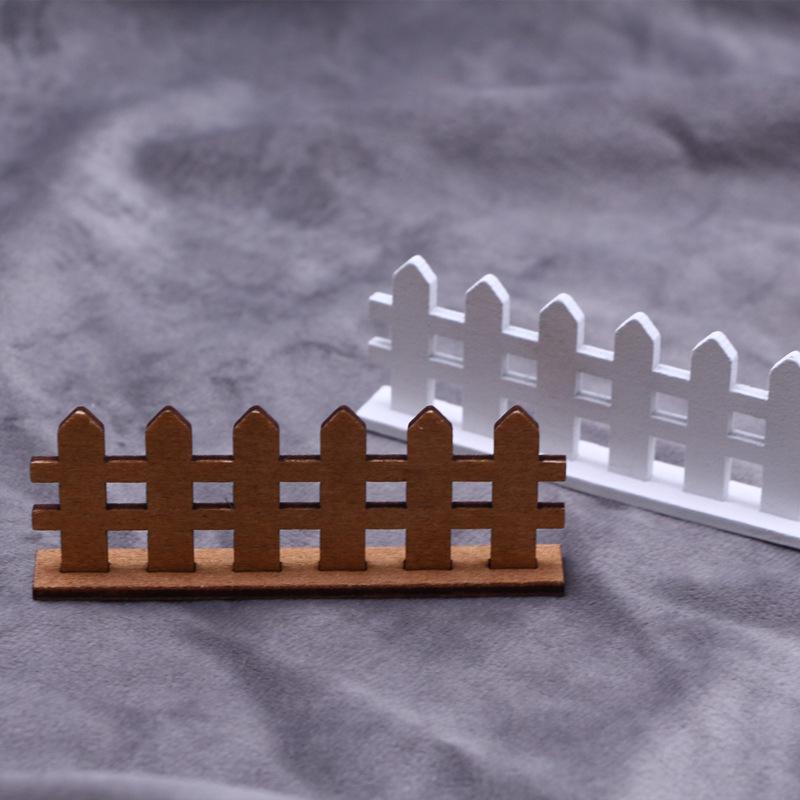Wooden Dollhouse Fence Miniature Decoration Model Accessory