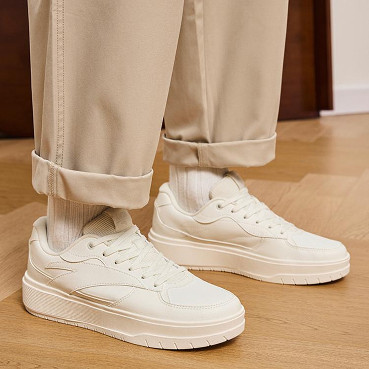 Anta Lightweight Height Increasing Soft Sole Non-Slip Low Top Sneakers Men Sneakers White 912348013-3