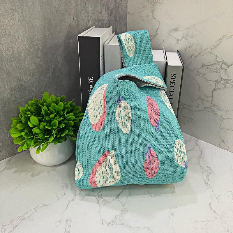 Square Rhombus Rhombus Stripe Geometric Knitted Gift Bag Handbag Handbag Handbag Tote Bag
