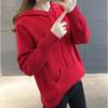 Hooded Sweater Women Loose Pullover Knit Sweater with Pockets for Outer Wear Base Knit Jumper