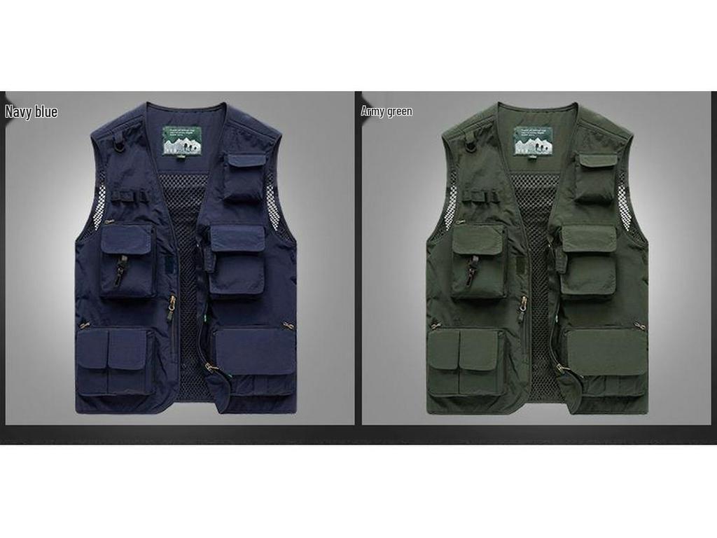 Men's Multi-Pocket Mesh Vest for Outdoor Photography and Fishing