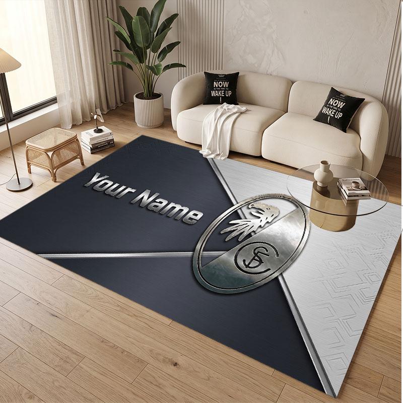 Custom Rug SC Freiburg Pattern Print Name Text Soft Non‑Slip Floor Carpet for Home Indoor Decoration