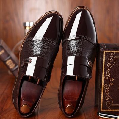 Sapatos Masculinos Formais Elegantes Versáteis da Moda com Fivela Sapatos Formais Masculinos Tamanho Grande Sapatos Formais de Couro para Casamento