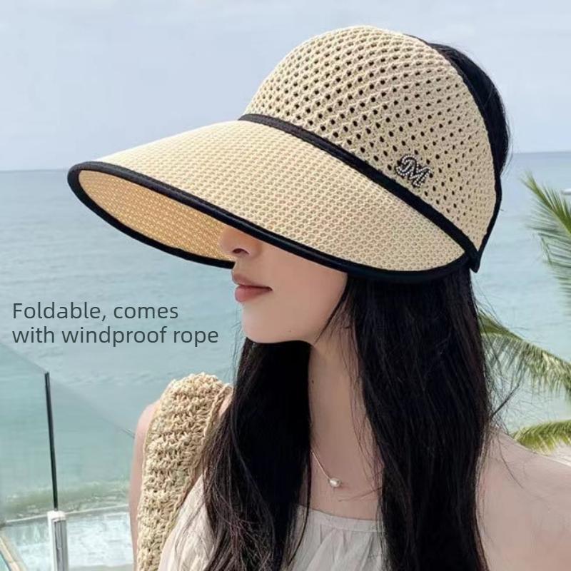 Summer Hat for Women, Sun Hat, Face Shield, Sun Protection Hat, Thin, Breathable, Wide Brim, Open Fin Hat