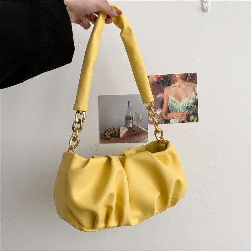 

Сумка Advanced Style, модная и универсальная, плиссированная сумка Cloud, сумка через плечо, широкополосная сумка на одно плечо, женская сумка через подмышку жёлтый
