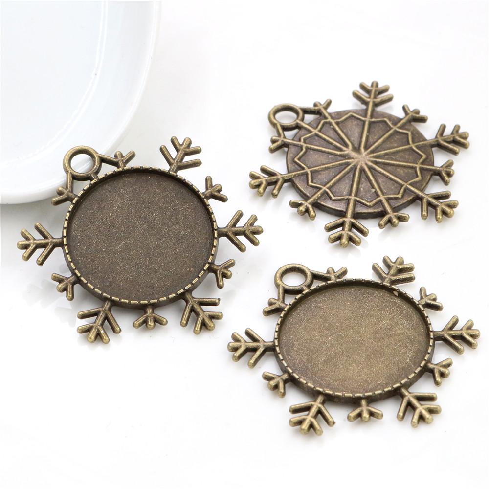 5pcs 25mm Inner Size Pendant Cabochons Blank Base Setting Bezel Tray Alloy DIY Jewelry Making Accessories for Necklace Keychains