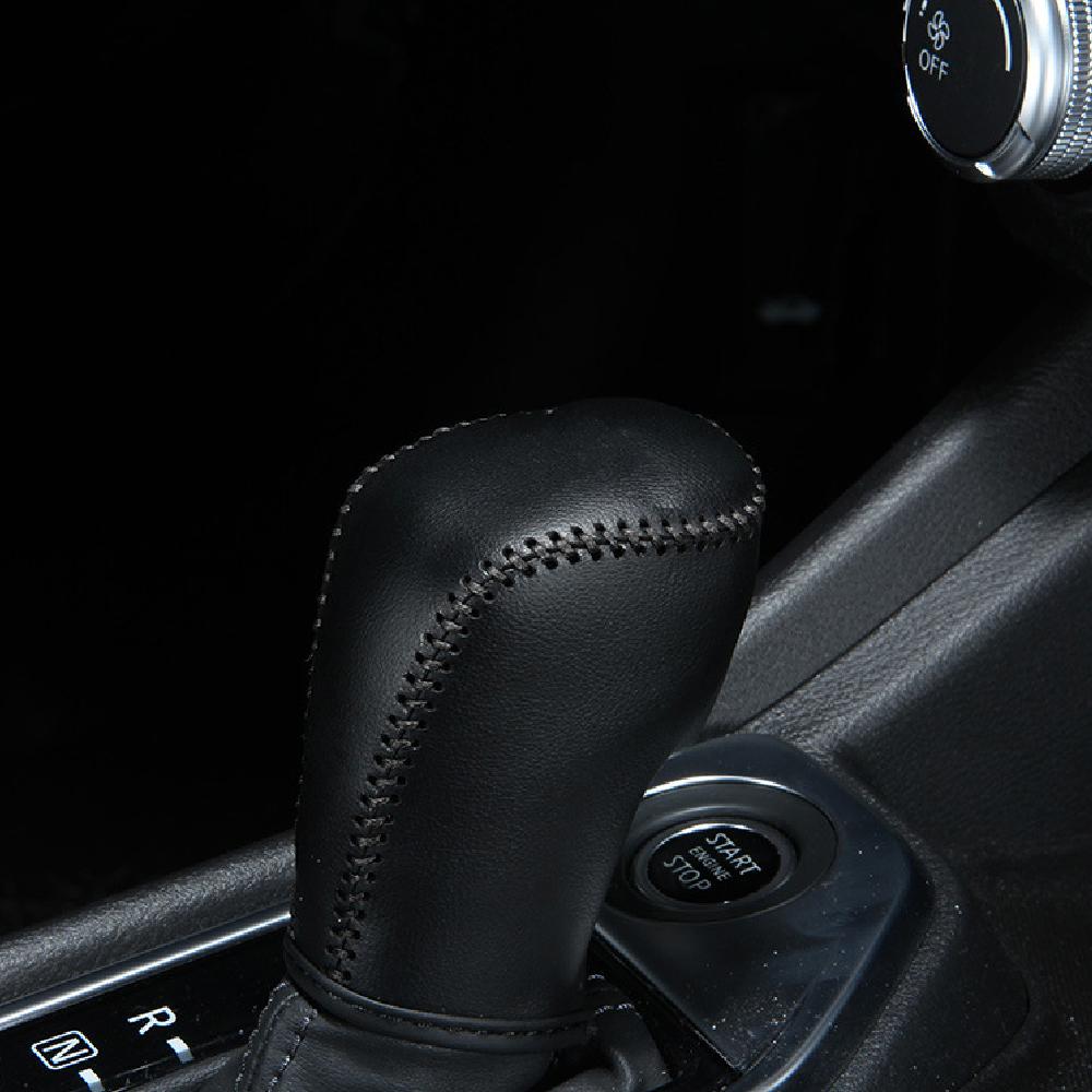 Leather Car Gear Collars for Nissan Kicks 2017 - 2021 Verse 2019 - 2021 Sunny Juke Sylphy 2020 2021 Shift Knob Cover Accessories