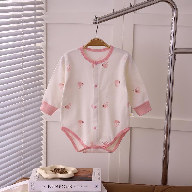 Unisex All-Season Cotton Romper: Class A Long-Sleeve Newborn Jumpsuit 66