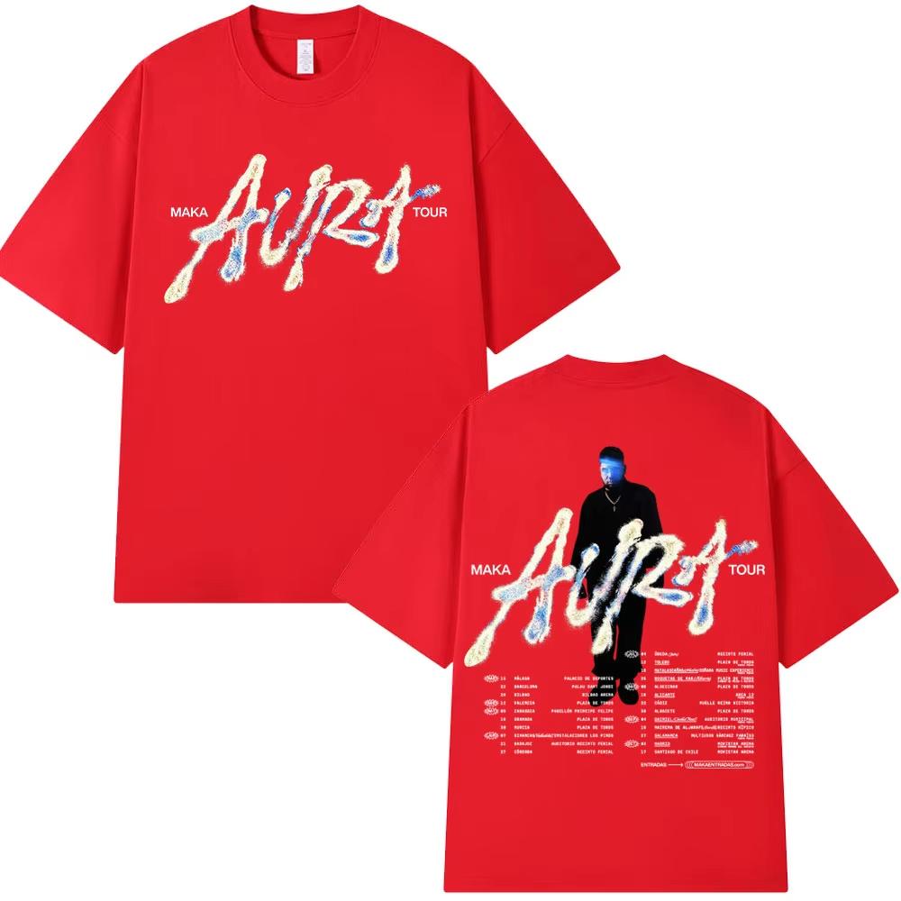 Rapper Maka 2025 Aura Tour Merch T-shirt Men Women Fashion Vintage T-shirts Casual Cotton O-Neck Short Sleeve T Shirt Streetwear