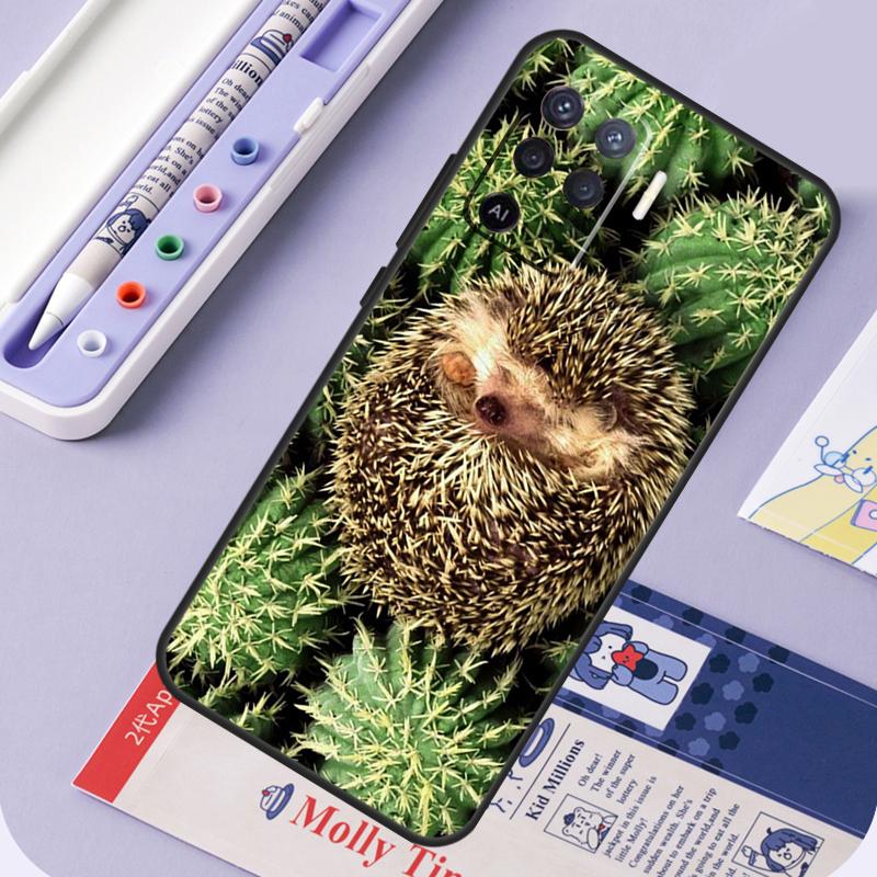 Kawaii Hedgehog Heart For Oppo A94 A74 A54 A15 A18 A38 A58 A78 A98 A40 A60 A80 A16 A76 A96 A57 A17 A77 A5 Pro Case