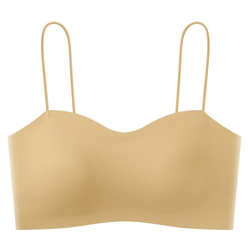 Hot Sale Women's Seamless Wire-Free Push-Up Bandeau Bra with Thin Straps & Beautiful Back Design