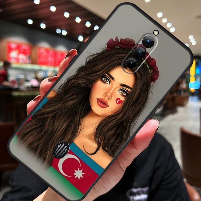 Dívčí pouzdro s vlajkou Ázerbájdžánu Pro ZTE Nubia Red Magic 11 10 8 9 8S 9S 10S Pro Plus 10 Air 5G 6R 6 7 6S 7S Pro Kryt