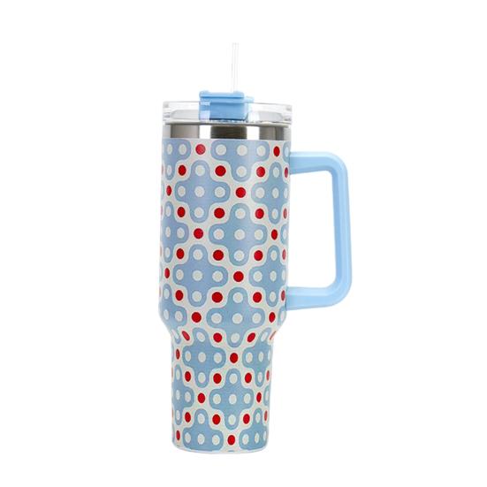 Insulated Tumbler with Handle Straw Lid 40 Oz Double Wall Vacuum Stainless Steel Travel Mug Water Smoothies Tea Leak-Proof Car Coffee Cup for