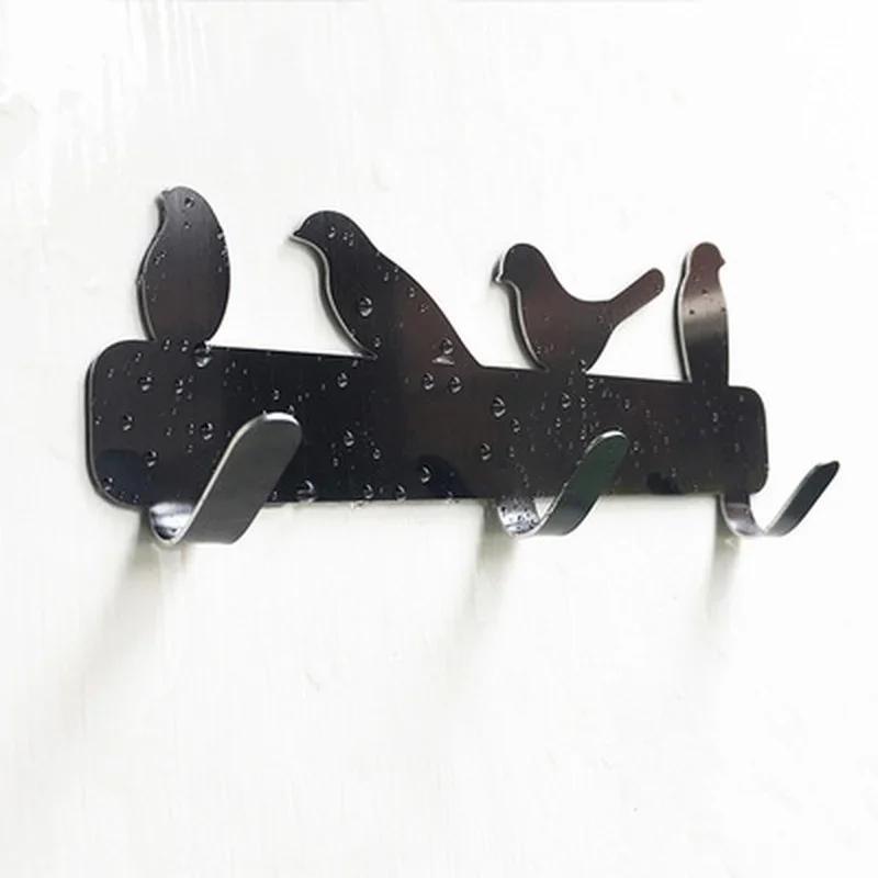 Wall Hook Birds Decoration Creative Coat Rack Animal Resin Wood Grain Door Behind The Bedroom Decor Bird Shape