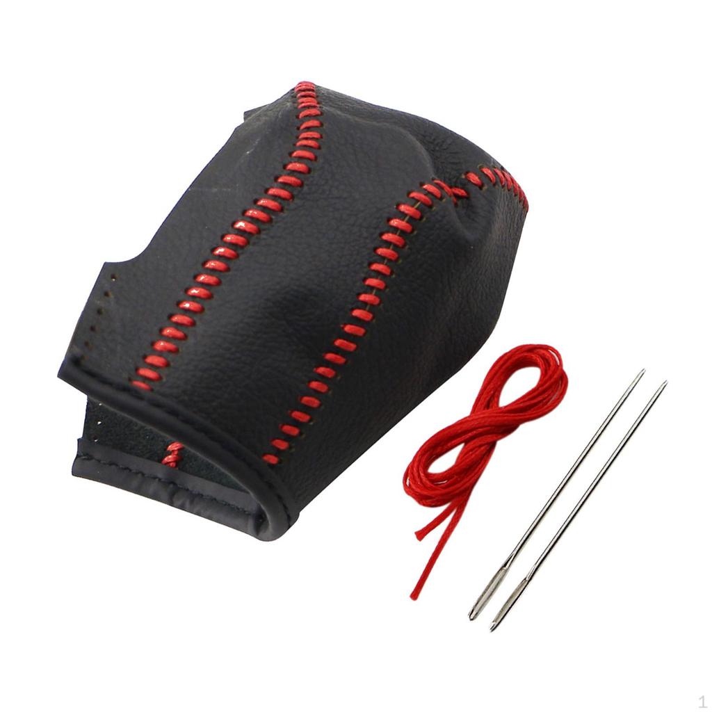 Auto Gear Shift Knob Cover Dustproof PU Leather Protective Handbrake Grip Protector for
