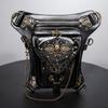 Steampunk Motorcycle Bag, Skull Retro Single Shoulder Crossbody Bag, Multifunctional Mobile Waist Bag