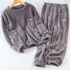 Set Coral Fleece Men'S And Women'S Winter Warm Fleece Thickened Loose Warm Loungewear Pajamas Flannel Sportswear