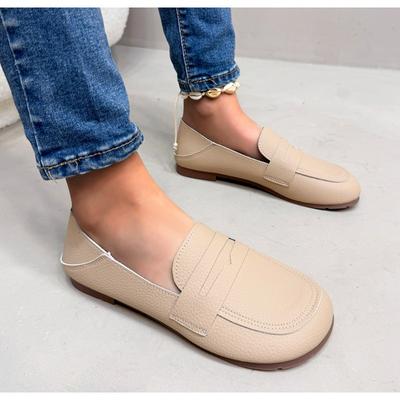 New Soft Comfortable Flat Bottomed Bean Single Shoes Ladies Stepped On Casual Waterproof Loafers Lightweight Mother Lasy Shoes