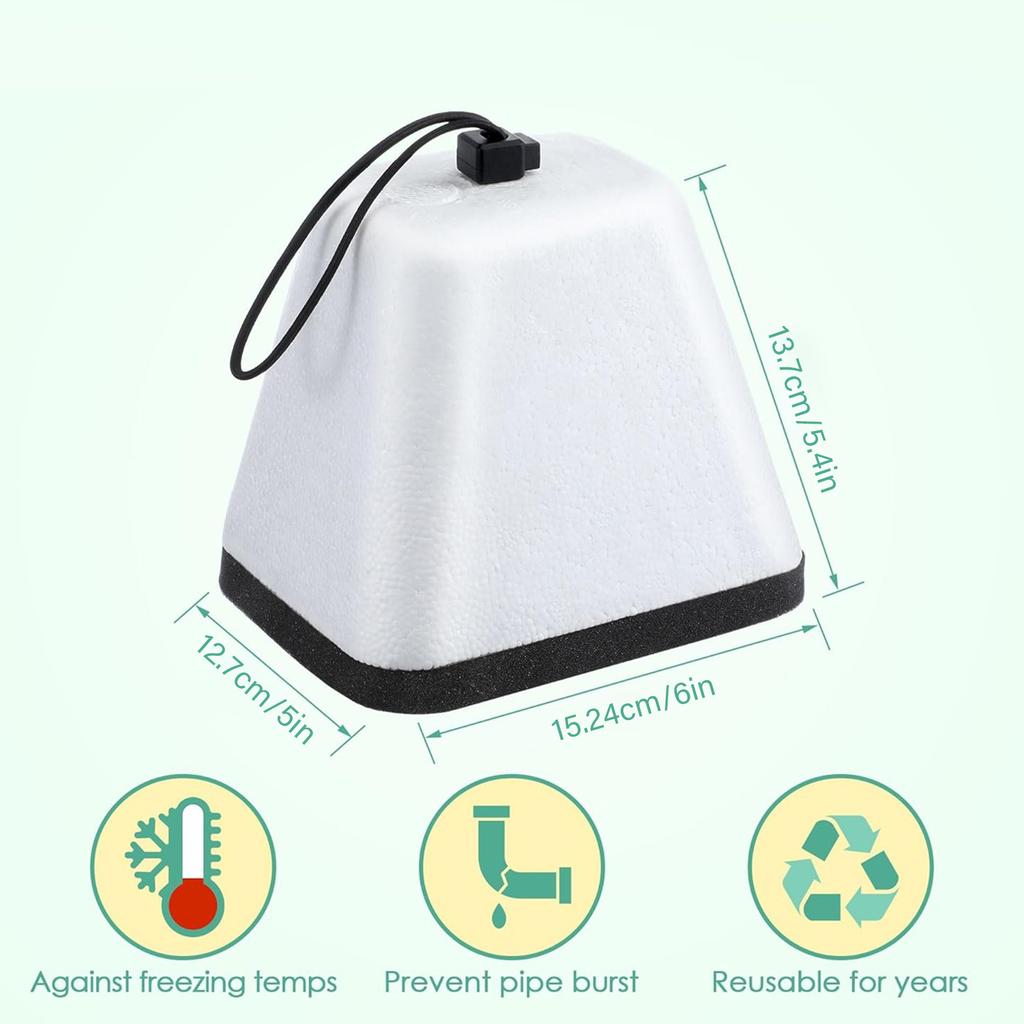 3Pieces Reusable Foam Faucet Covers Protects Against Freezing Lid Faucet Protectve Case Suitable for Outdoor Faucet Use